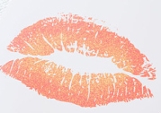 coral lip print